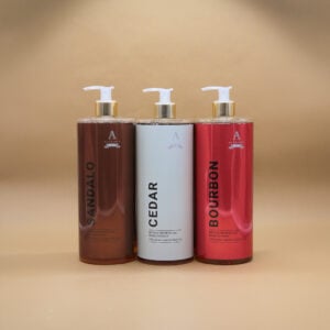 bath e shower gel della linea uomo di alchimia soap di varie profumazioni (sandalo, cedar, bourbon)