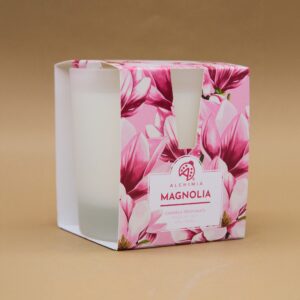 candela profumata alla magnolia dalla linea casa di alchimia soap