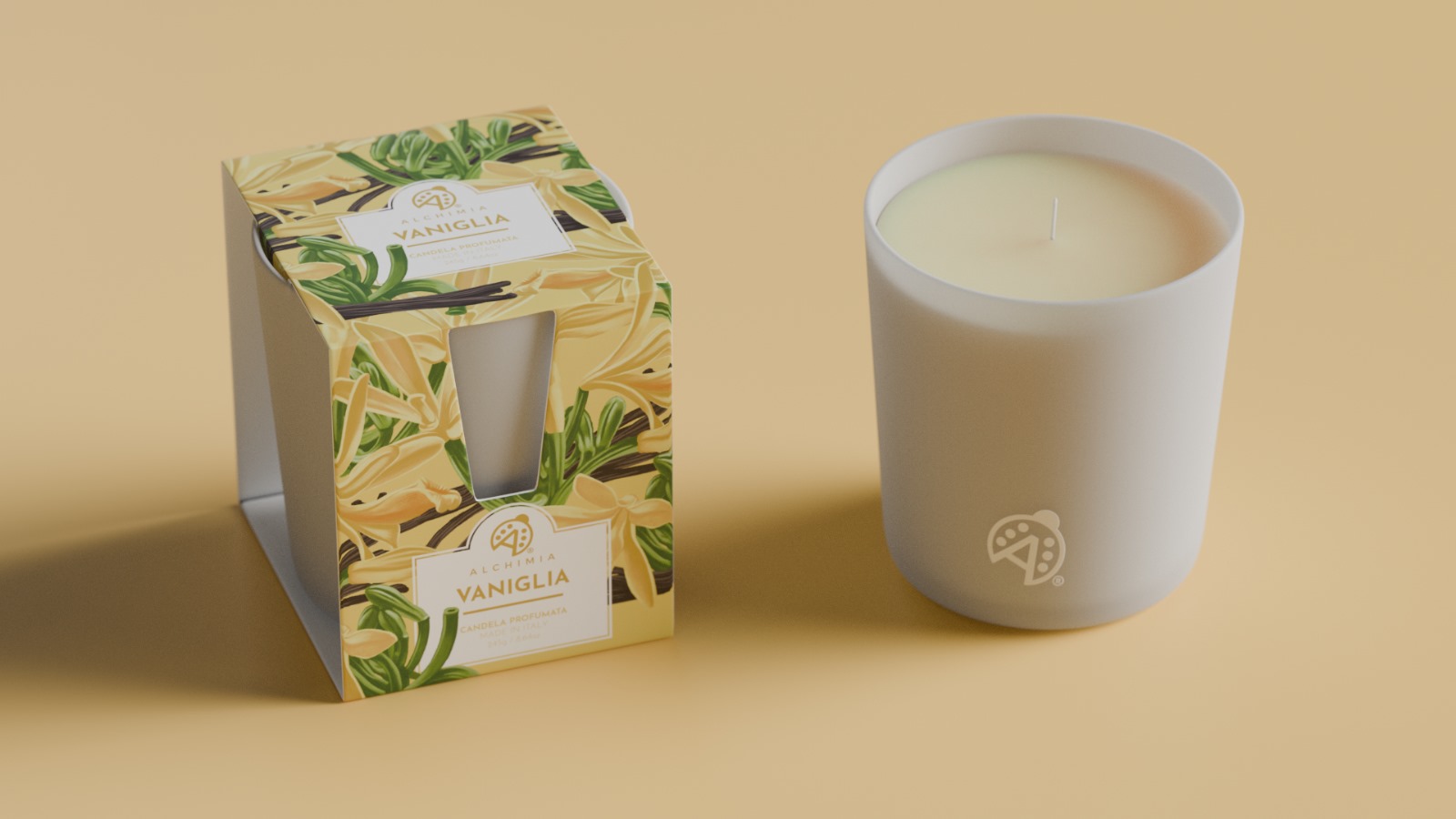 candela profumata per ambienti alla vaniglia - Alchimia Soap