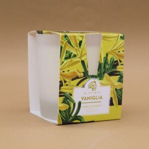 candela profumata alla vaniglia dalla linea casa di alchimia soap