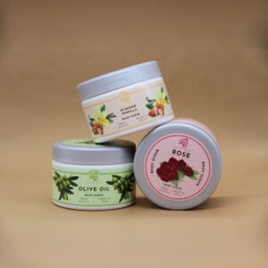 Alchimia soap body scrub rosa, mandorla vaniglia, olio di oliva