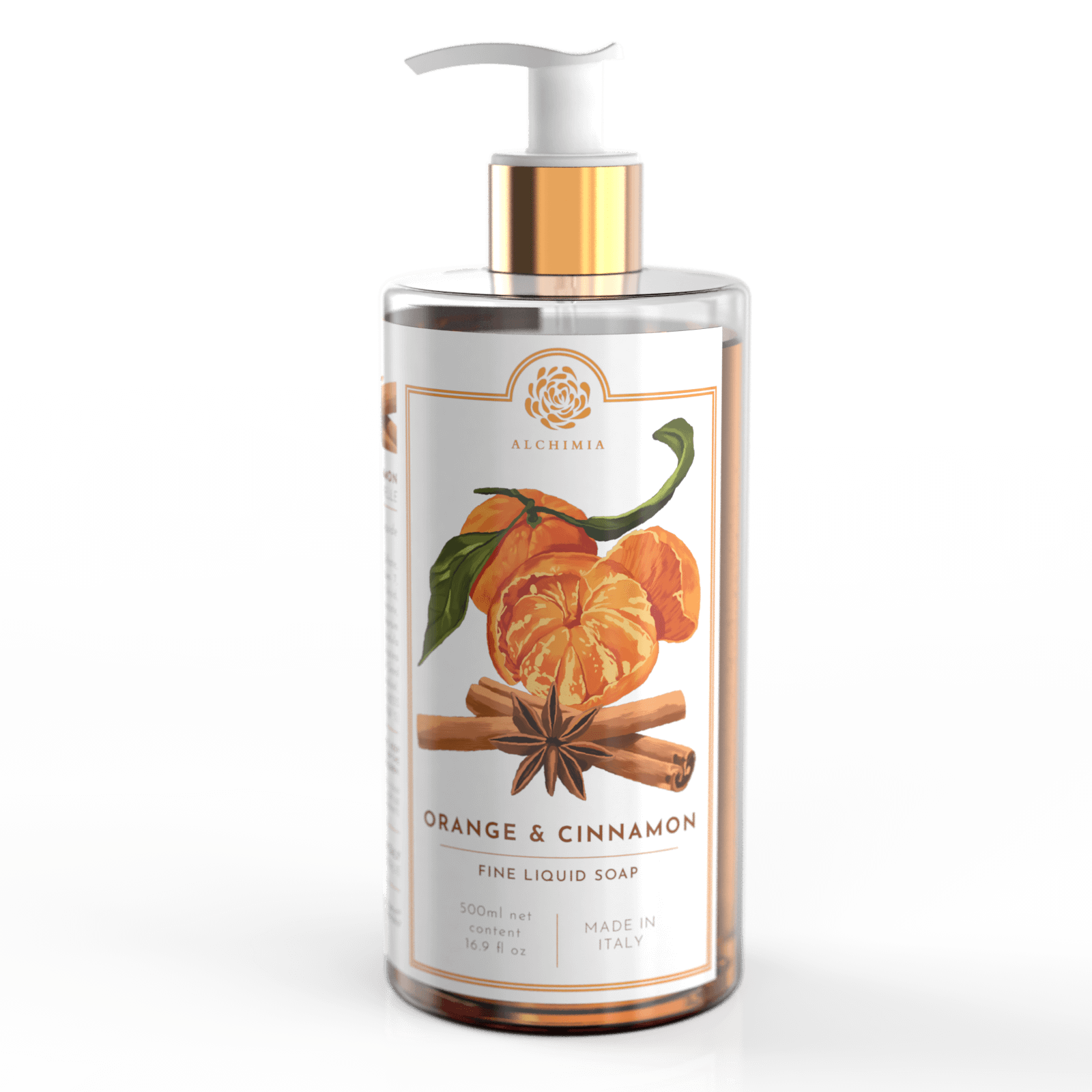 Sapone Liquido 500ml Alchimia Soap all'arancia e cannella