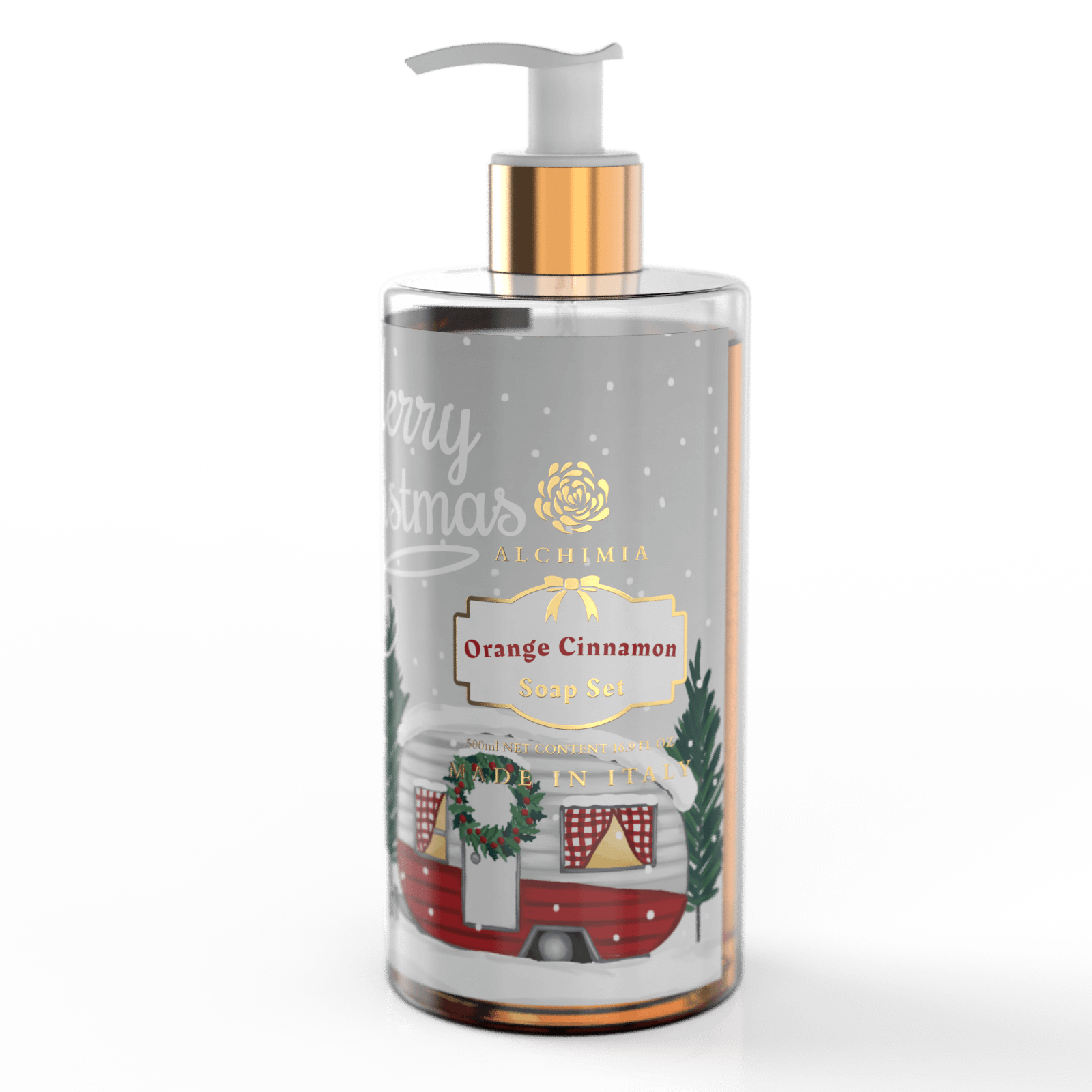 sapone liquido natalizio all'arancia e cannella - Alchimia Soap Natale