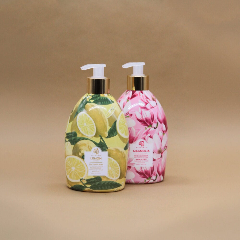 saponi liquidi HDF della linea new di alchimia soap al limone ed alla magnolia