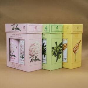 gift box con body lotion e sapone liquido della linea classica di alchimia soap, varie profumazioni (peonia, olio di oliva, miele)