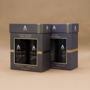 Gift box per uomo di alchimia soap con shower gel e shampo, profumazione sandalo e cedar
