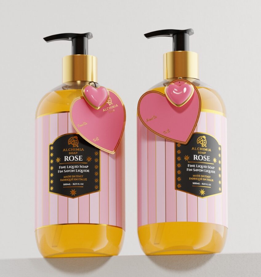 sapone liquido alla rosa per san valentino