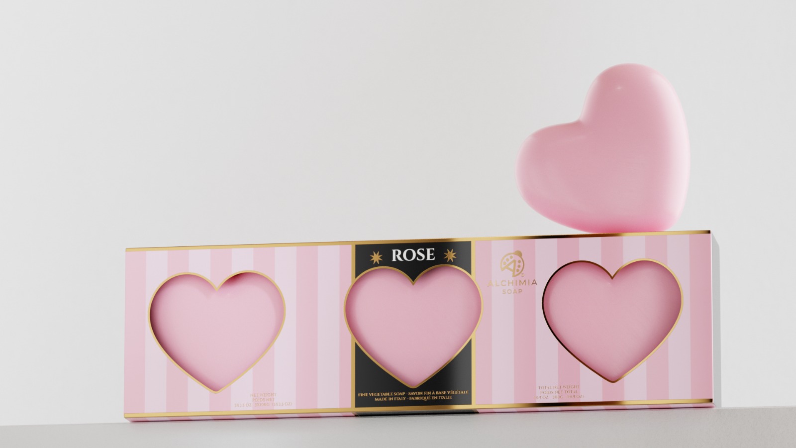 sapone di san valentino alla rosa a forma di cuore