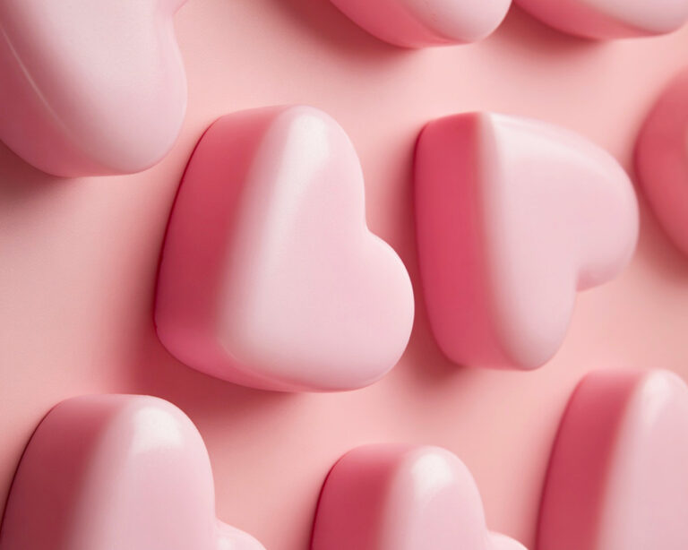 saponette rosa a forma di cuore per san valentino