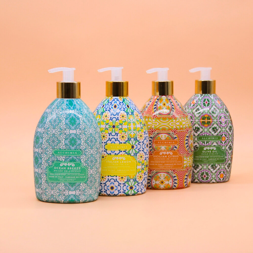 saponi liquidi Frutti Italiani: brezza marina, limone, agrumi, olio d'oliva